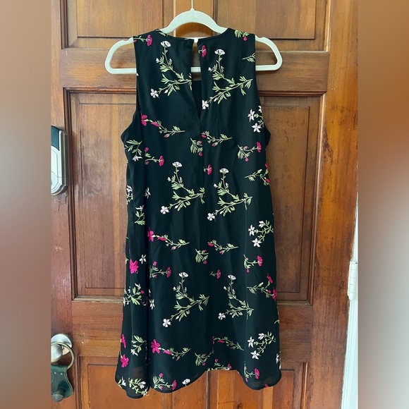 Tommy Hilfiger Black Floral Embroidered Dress Midi Cocktail Party Work Wear Boho - Picture 7 of 11